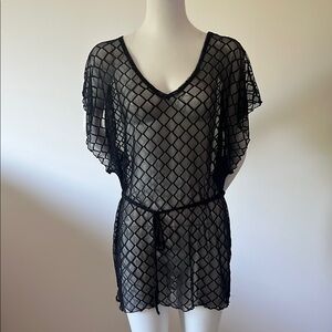 Jordan Taylor Black Sheer Swim Cover-Up